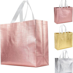 2pcs Reusable Glossy Non-woven Gift Bag for Party Wedding Birthday
