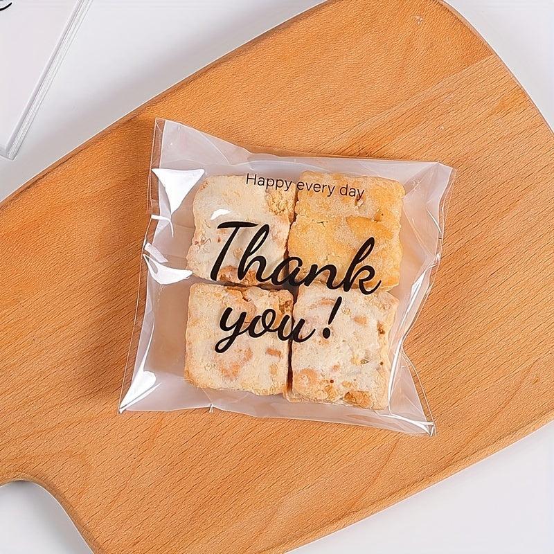 100pcs Thank You Print Opp Ziplock Bag Gift Candy Packaging 13x10cm