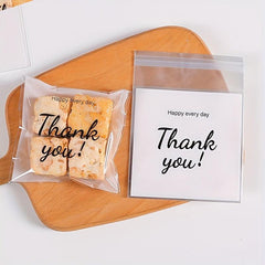 100pcs Thank You Print Opp Ziplock Bag Gift Candy Packaging 13x10cm