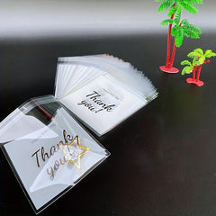 100pcs Thank You Print Opp Ziplock Bag Gift Candy Packaging 13x10cm