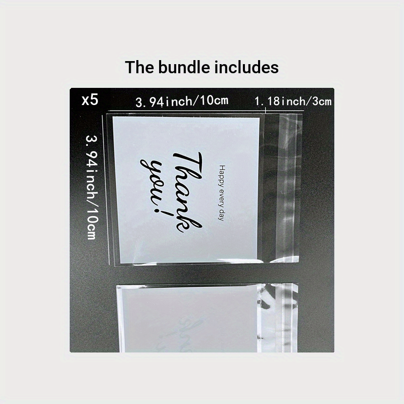 100pcs Thank You Print Opp Ziplock Bag Gift Candy Packaging 13x10cm
