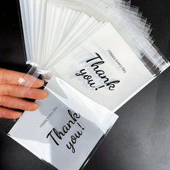 100pcs Thank You Print Opp Ziplock Bag Gift Candy Packaging 13x10cm