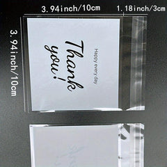 100pcs Thank You Print Opp Ziplock Bag Gift Candy Packaging 13x10cm