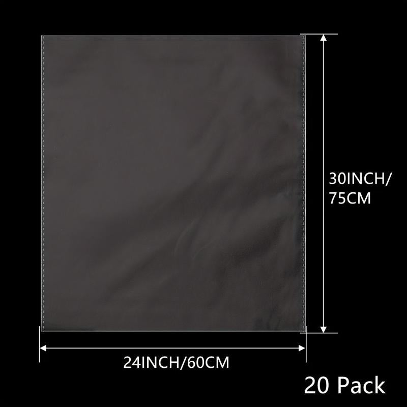 20 Large Clear Cellophane Bags for Baskets & Packaging