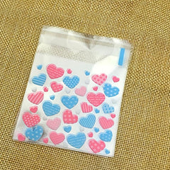 100pcs Heart Print Candy Packing Pocket