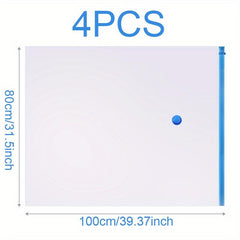 4pcs High Transparent Plastic Bags Large Packaging Bags Vacuum Compression