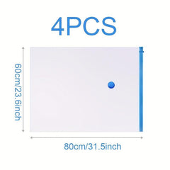 4pcs High Transparent Plastic Bags Large Packaging Bags Vacuum Compression