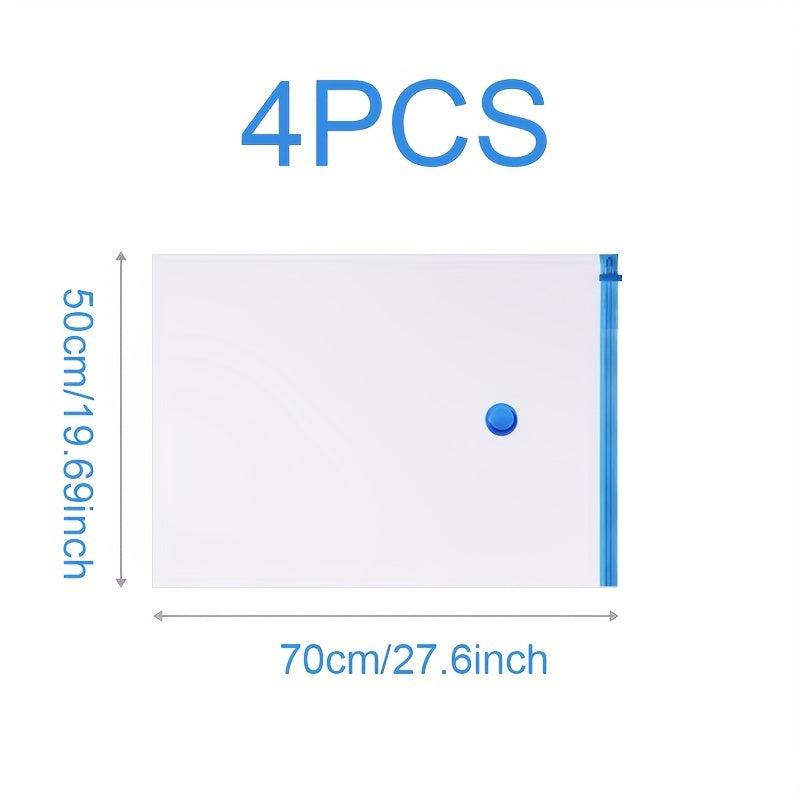 4pcs High Transparent Plastic Bags Large Packaging Bags Vacuum Compression