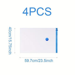 4pcs High Transparent Plastic Bags Large Packaging Bags Vacuum Compression