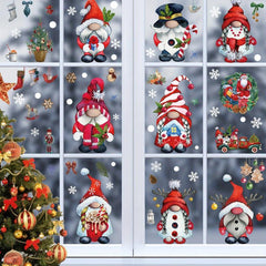 Christmas Window Clings Gnome Snowflake Window Stickers Decals For Glass Windows