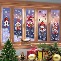 Christmas Window Clings Gnome Snowflake Window Stickers Decals For Glass Windows