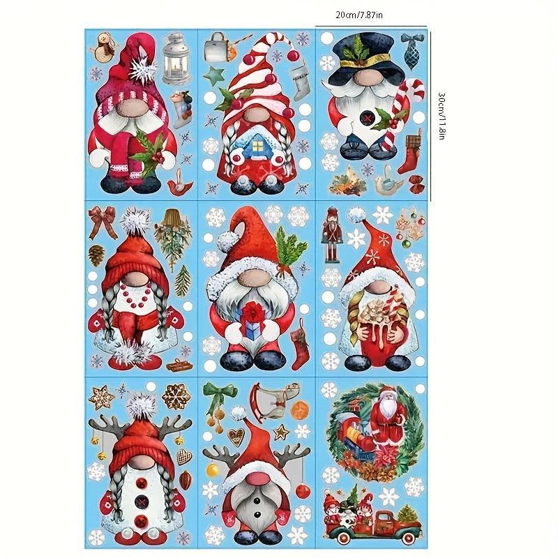 Christmas Window Clings Gnome Snowflake Window Stickers Decals For Glass Windows