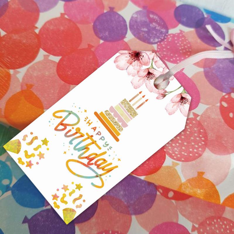 50 Sheets Happy Birthday Gift Tag Pack for Students & Children