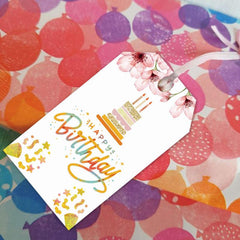 50 Sheets Happy Birthday Gift Tag Pack for Students & Children
