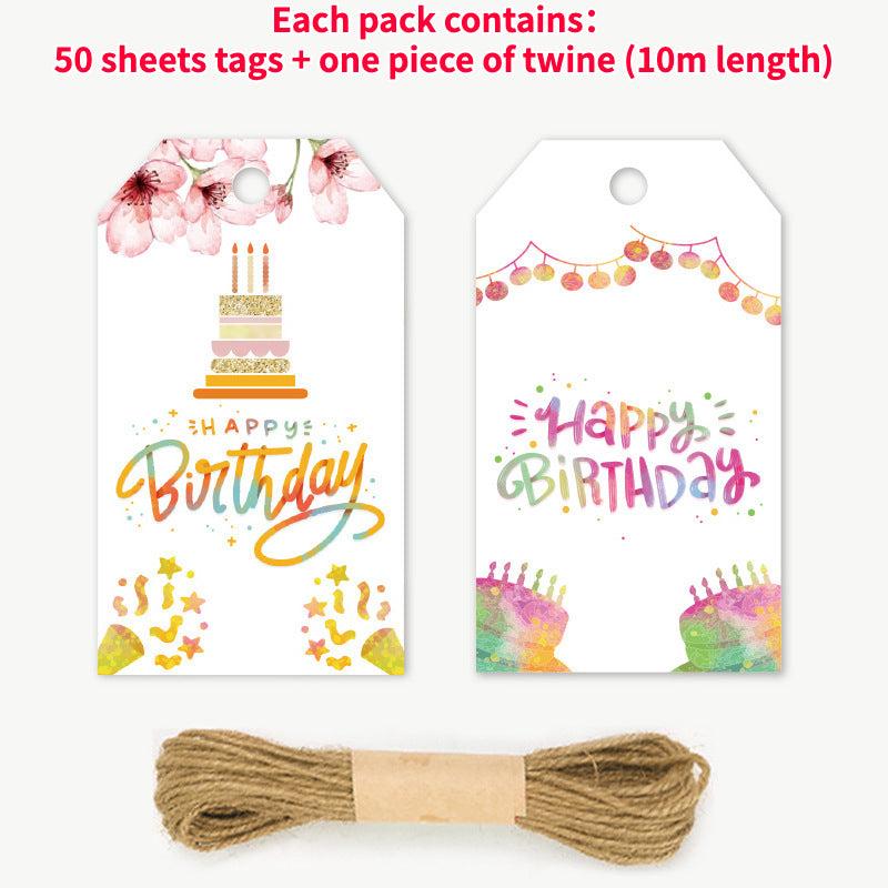 50 Sheets Happy Birthday Gift Tag Pack for Students & Children