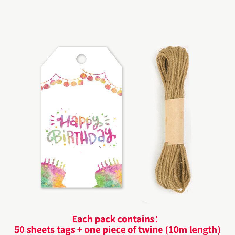 50 Sheets Happy Birthday Gift Tag Pack for Students & Children