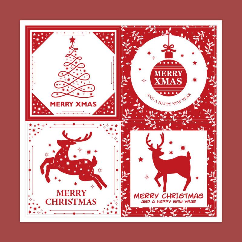 100pcs Christmas Seal Sticker Packaging Self-Adhesive Label Name Sticker