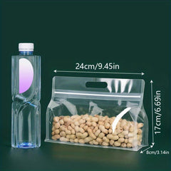 10pcs Reusable Food Storage Bags with Handles - Ideal for Nuts, Cereals, Fruits