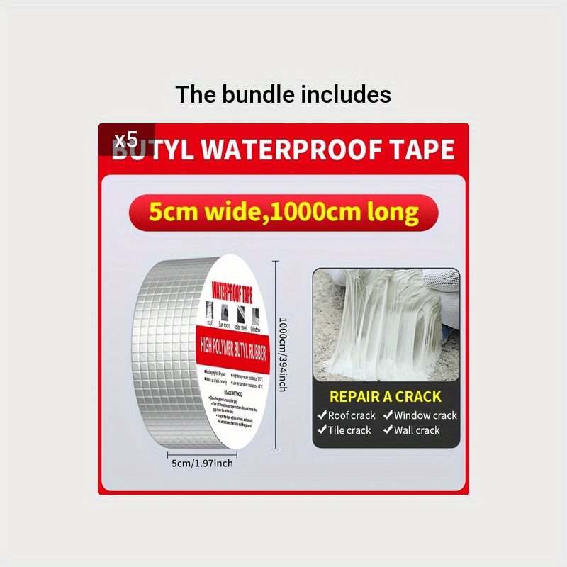 Strong Butyl Waterproof Tape Roll for Roof Repairs and Leak Blocking