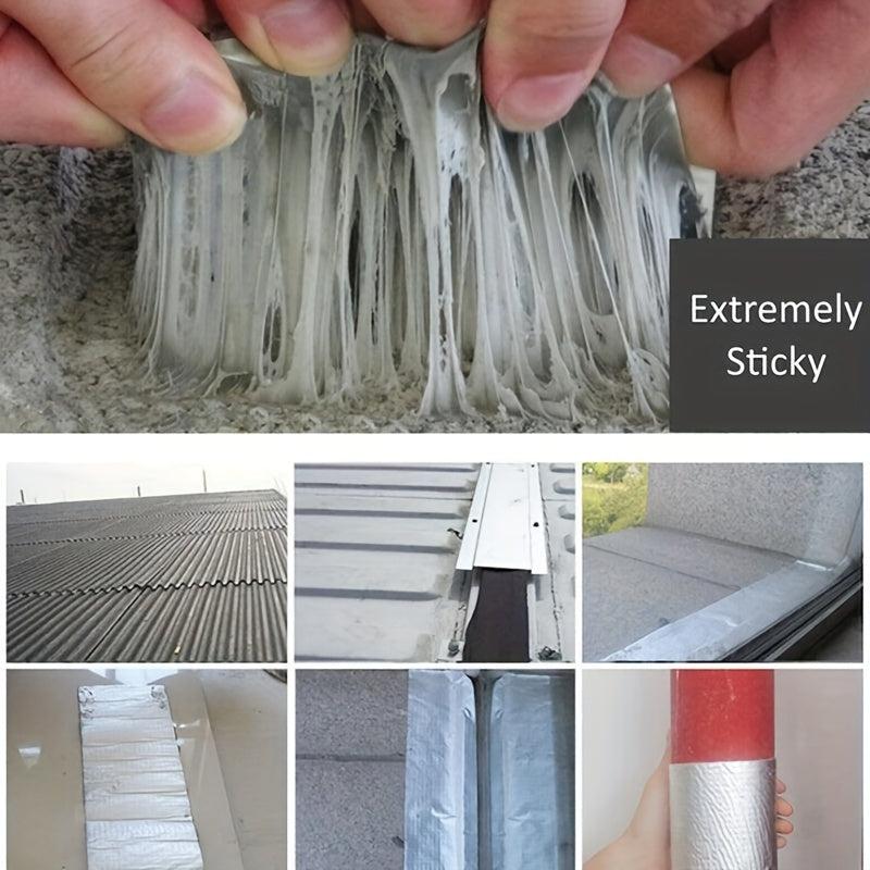 Aluminum Foil Butyl Rubber Tape High Temp Resist Waterproof Roof Pipe Crack Repa
