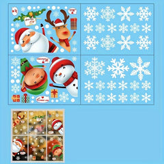 80pcs Xmas Snowflake Window Clings Stickers For Glass Decorations