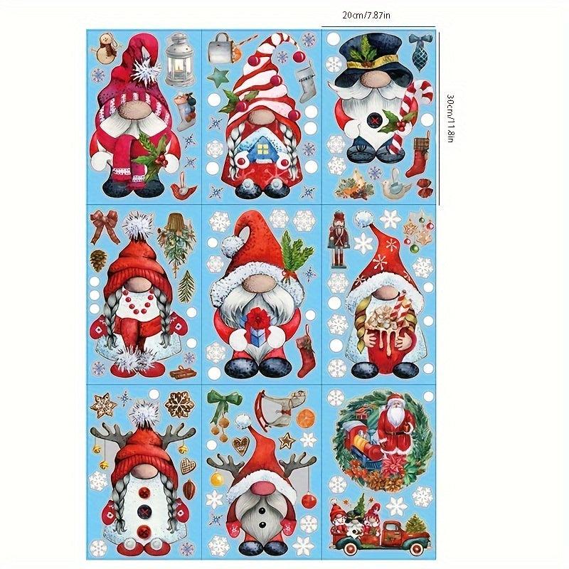 Christmas Window Clings Gnome Snowflake Window Stickers Decals Holiday Decor