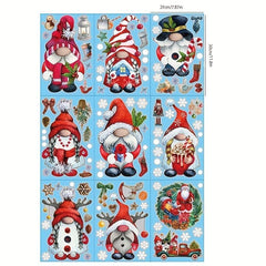 103pcs Christmas Window Clings Gnome Snowflake Holiday Stickers Decals