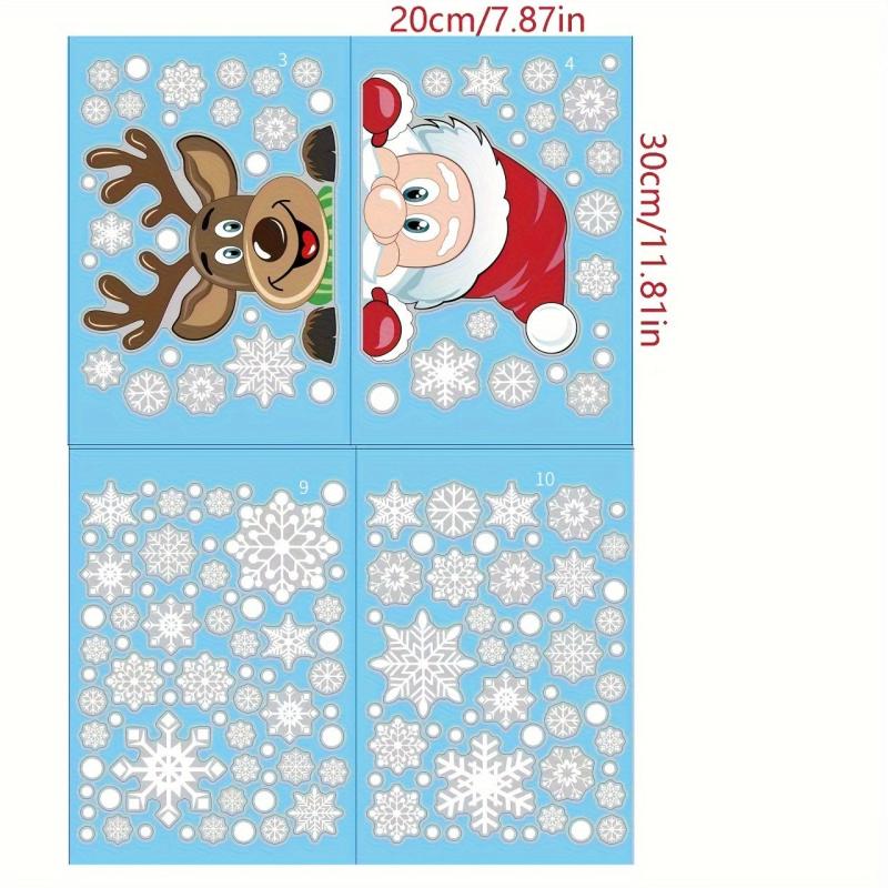 4pcs Christmas Snowflake Window Cling Stickers Xmas Decals