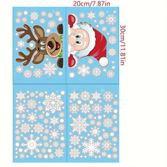 4pcs Christmas Snowflake Window Cling Stickers Xmas Decals