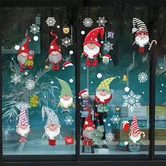 6 Sheets Santa Elk Mall Christmas Window Glass Sticker Decoration