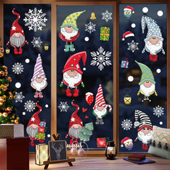 6 Sheets Santa Elk Mall Christmas Window Glass Sticker Decoration