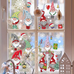 6 Sheets Santa Elk Mall Christmas Window Glass Sticker Decoration