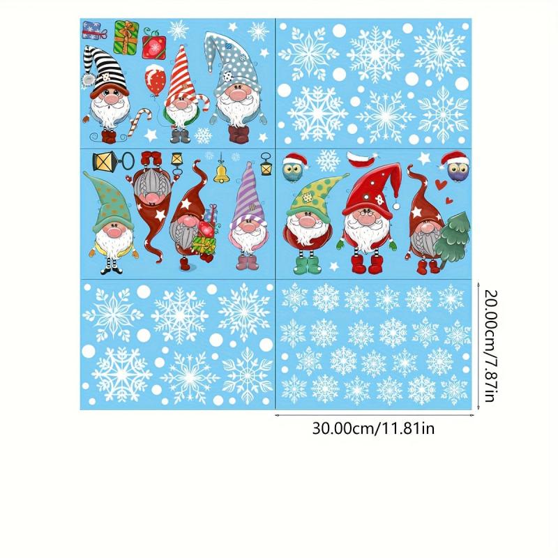 6 Sheets Santa Elk Mall Christmas Window Glass Sticker Decoration