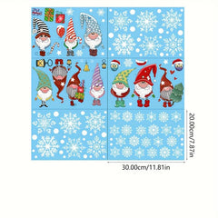 6 Sheets Santa Elk Mall Christmas Window Glass Sticker Decoration