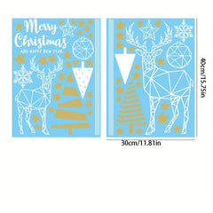 Christmas Stickers Wall Stickers Christmas Tree Deer Adhesive Electrostatic