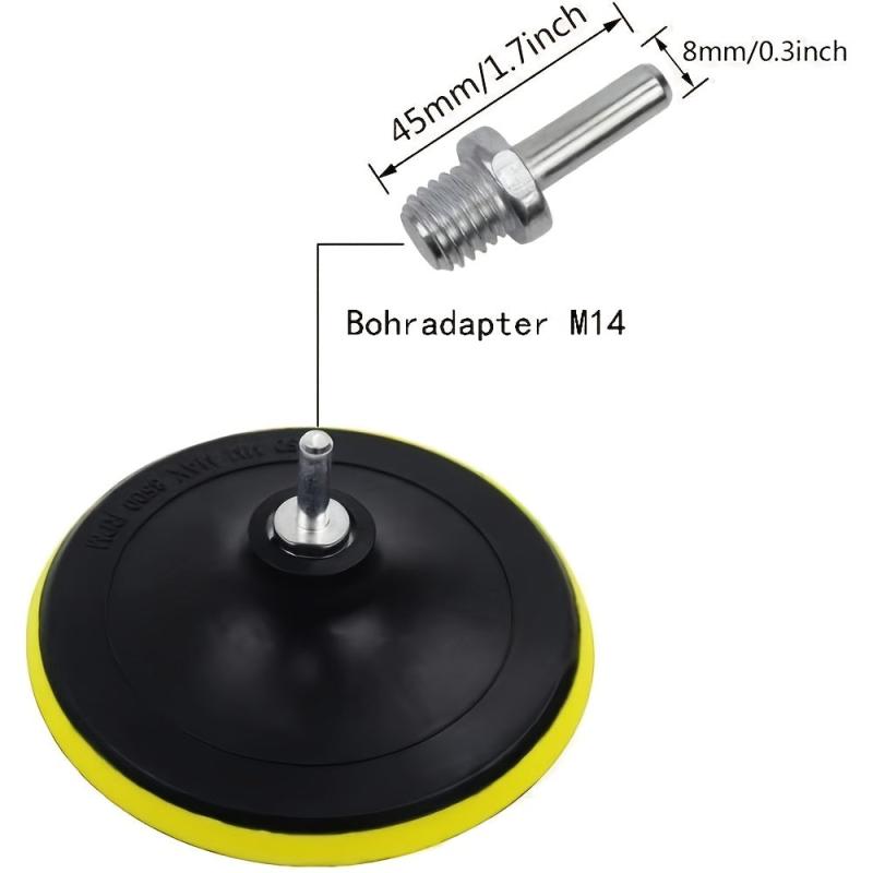 5pc Wool Polishing Pad Set Car Buffing Wheel Tool Kit with M14 Drill Adapter