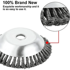 Steel Wire Wheel Garden Weed Brush Lawn Mower Grass Eater Trimmer Brush Cutter