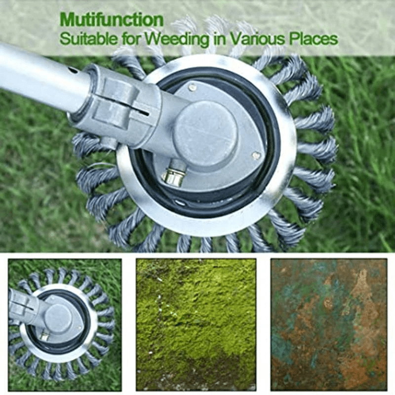Steel Wire Wheel Garden Weed Brush Lawn Mower Grass Eater Trimmer Brush Cutter