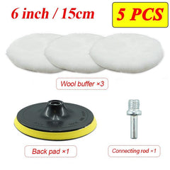 Car Paint Care Kit with Polishing Pads, Waxing Sponge, Wool Wheels