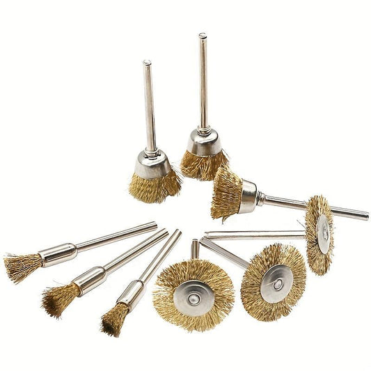 3pcs Rotary Tool Brass Wire Brush Set Wheel Cup End Brush