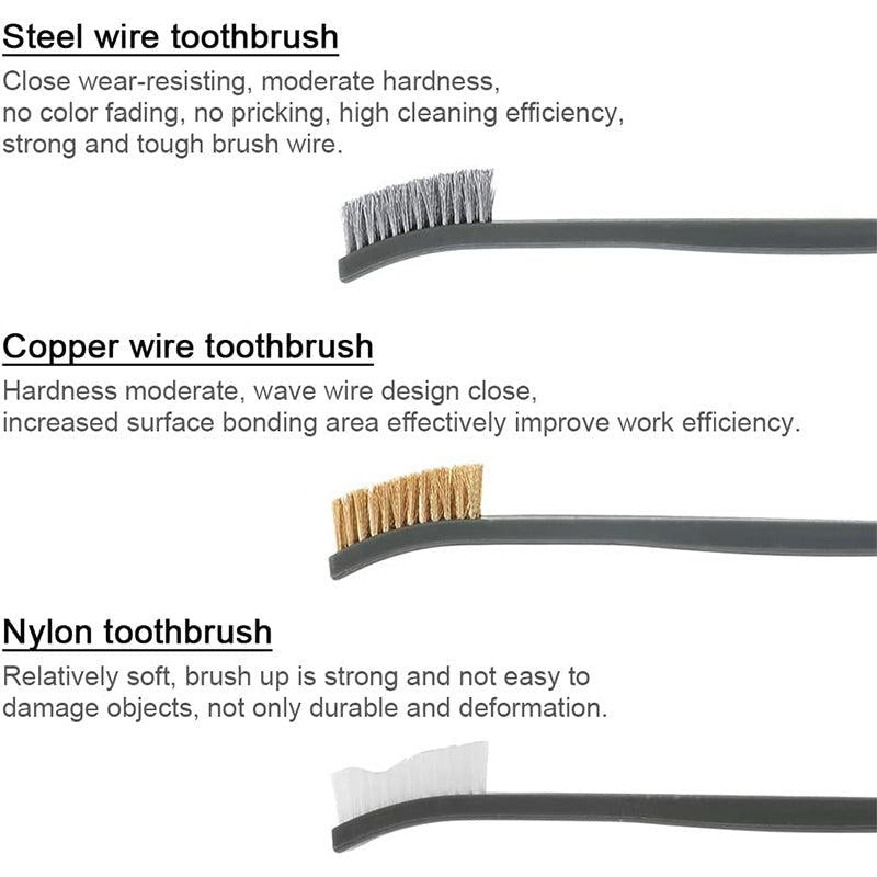3pcs Mini Wire Brush Set for Rust Paint Metal Cleaner Welding Slag and Steel