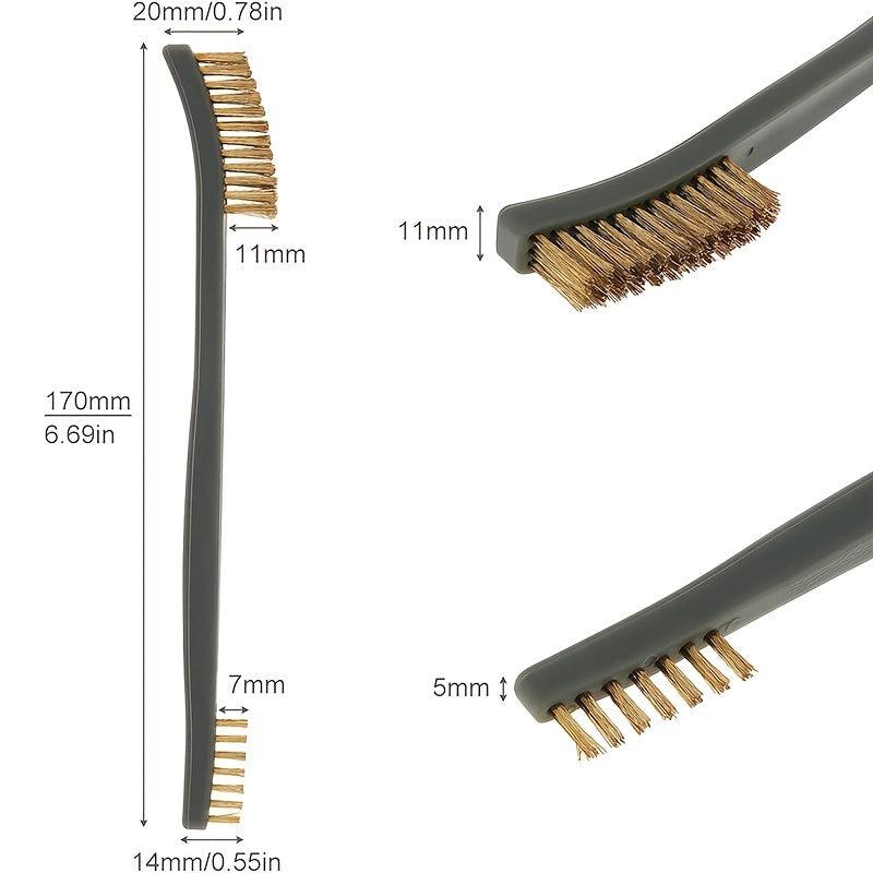 3pcs Mini Wire Brush Set for Rust Paint Metal Cleaner Welding Slag and Steel