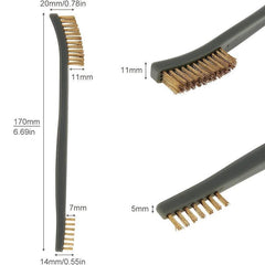 3pcs Mini Wire Brush Set for Rust Paint Metal Cleaner Welding Slag and Steel
