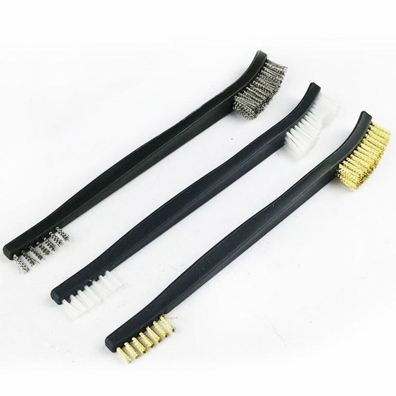 3pcs Mini Wire Brush Set for Rust Paint Metal Cleaner Welding Slag and Steel