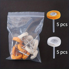 10pcs Cloth Polishing Wheels 3mm Shank Buffer Pads for Metal Jewelry Polishing