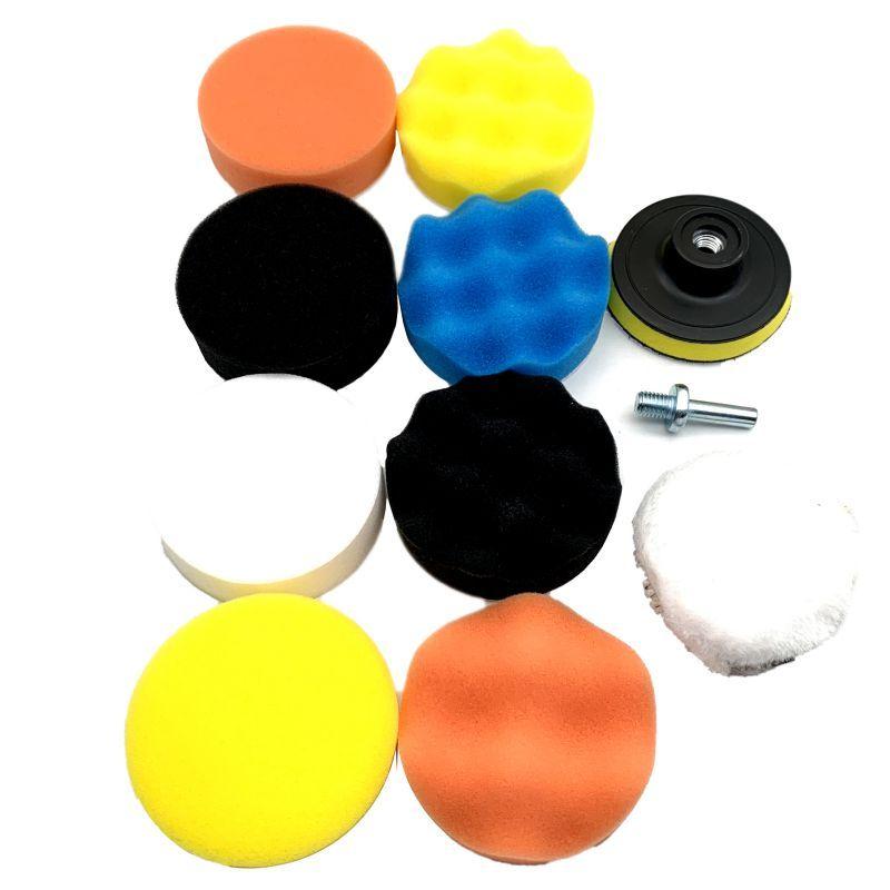 11pcs Foam Car Polishing Disc Set Buffing Sponge Wool Wheel Pad Kit
