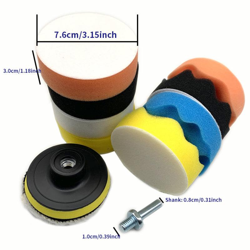 11pcs Foam Car Polishing Disc Set Buffing Sponge Wool Wheel Pad Kit