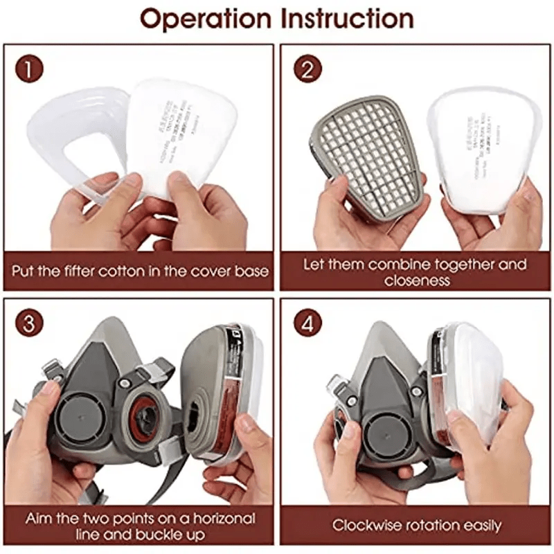 15 In 1 Respirator Mask Reusable Half Face Cover Gas Mask Paint Face Cover