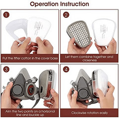 15 In 1 Respirator Mask Reusable Half Face Cover Gas Mask Paint Face Cover