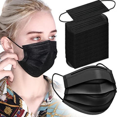 50pcs Disposable Face Masks 3 Ply Comfortable Nose Office Elasti